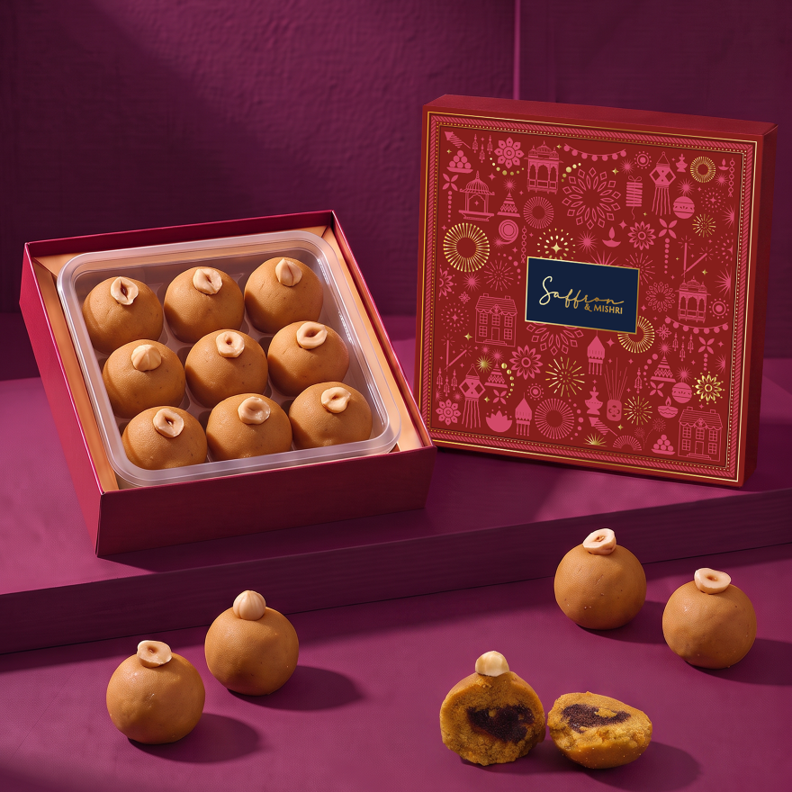 Besan Laddu with Hazelnut Truffle