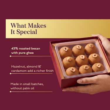 Besan Laddu with Hazelnut Truffle