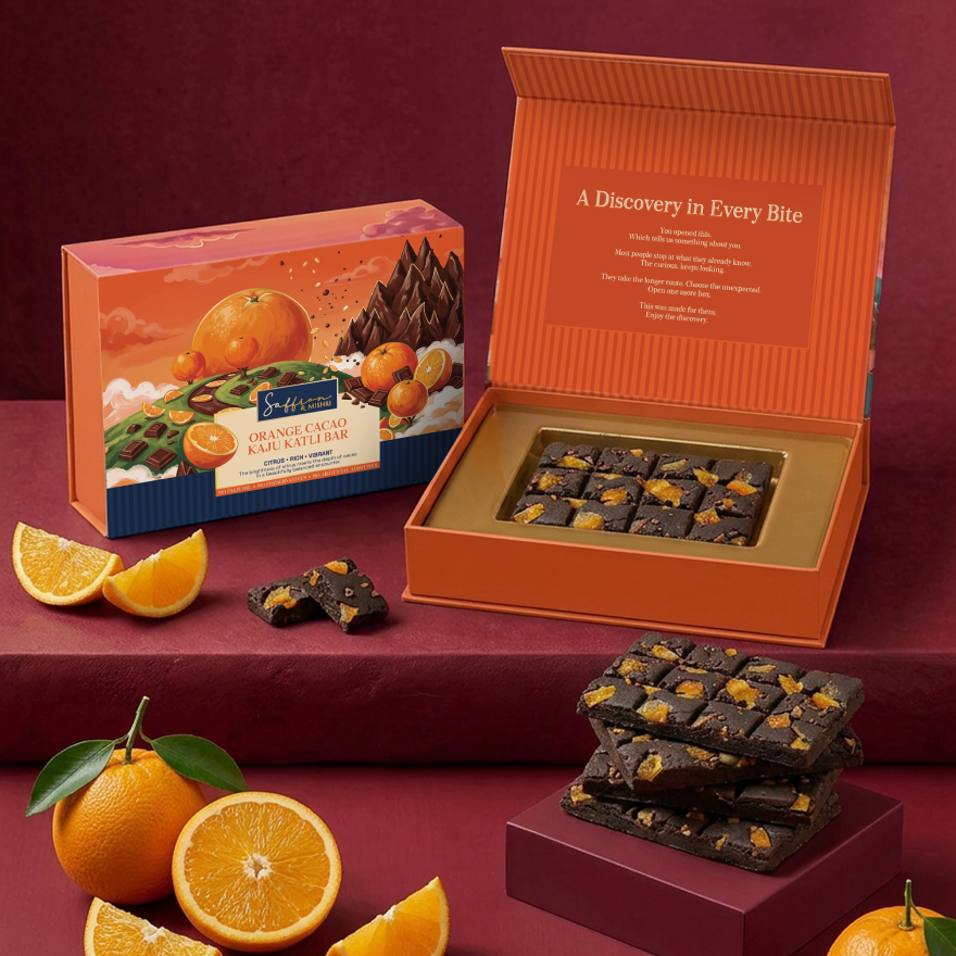 Orange Cacao Kaju Katli Bar